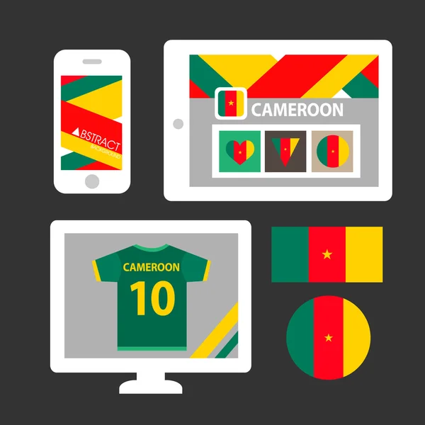 Set of Cameroon flag — Stock Vector