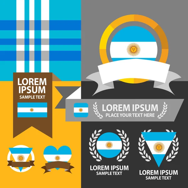 Arjantin bayrak, amblem ve desen — Stok Vektör