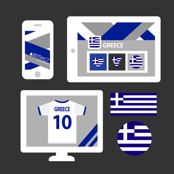 Yunanistan bayrak kümesi — Stok Vektör