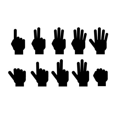 Parmak numaraları gösterilen kümesi