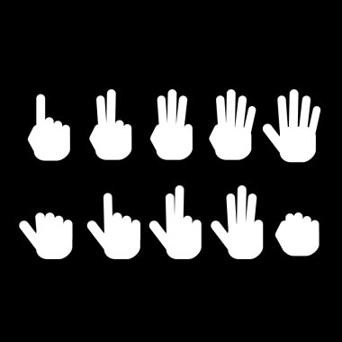 Parmak numaraları gösterilen kümesi