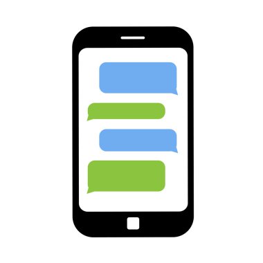 Siyah sohbet baloncuklar ile Smartphone