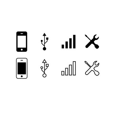 Trendy ince modern gadget simgeler kümesi