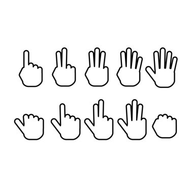 Parmak numaraları gösterilen kümesi