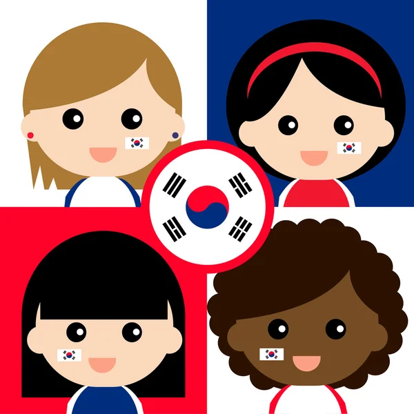 Grupo de simpatizantes de Corea — Vector de stock