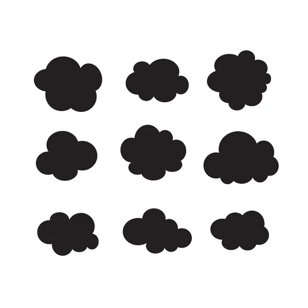 Set of black clouds — Stock Vector