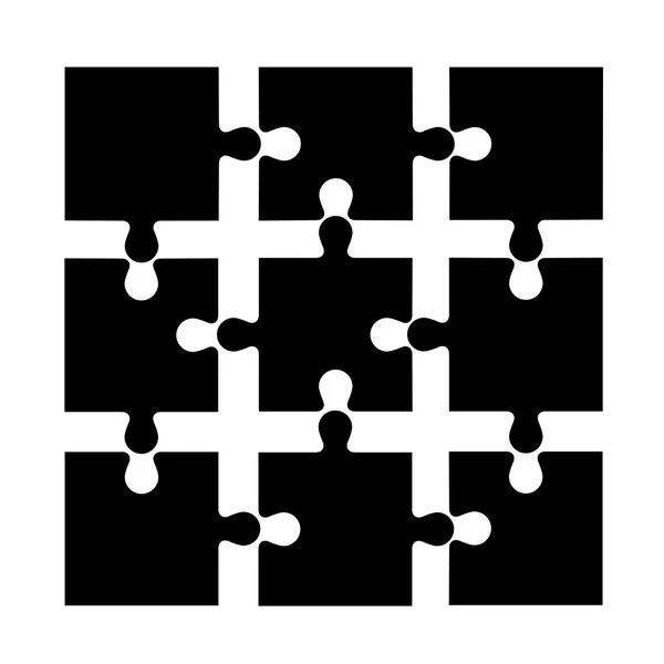 Șablon de puzzle separat negru . — Vector de stoc