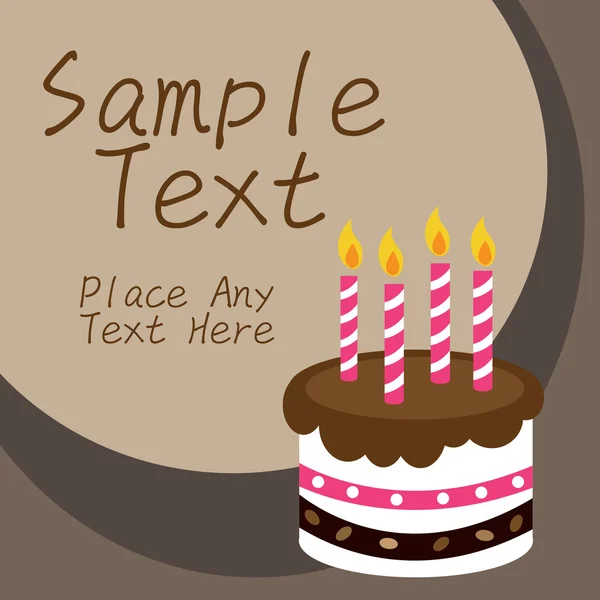 Gâteau d'anniversaire avec exemple de texte — Image vectorielle