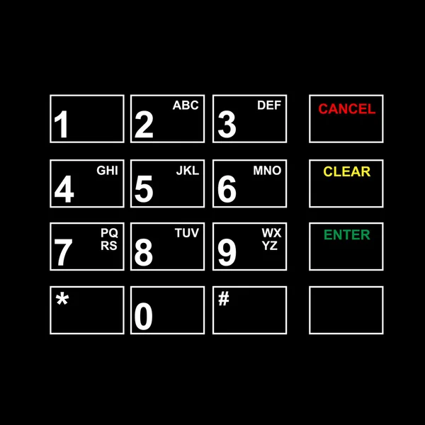Clavier interface utilisateur noir plat — Image vectorielle