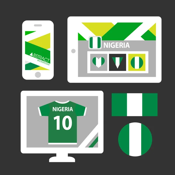 Set of Nigeria flag — Stock Vector