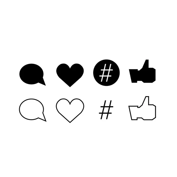 Set of trendy thin modern social media icons — Stock Vector