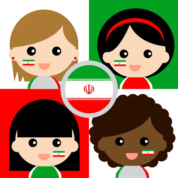 幸せなイランの支持者のグループ — ストックベクタ