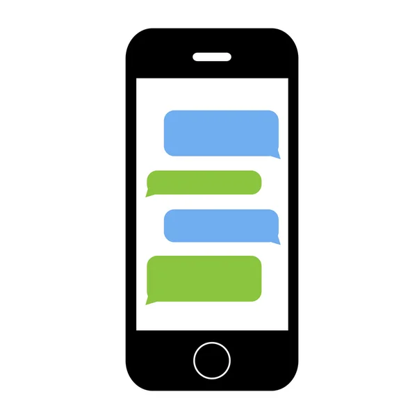 Siyah sohbet baloncuklar ile Smartphone