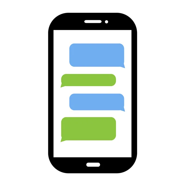 Siyah sohbet baloncuklar ile Smartphone