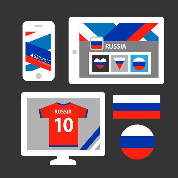 Ensemble de drapeau russe, emblème — Image vectorielle