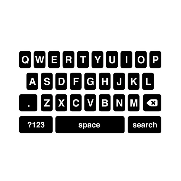 Clavier d'ordinateur noir et blanc — Image vectorielle