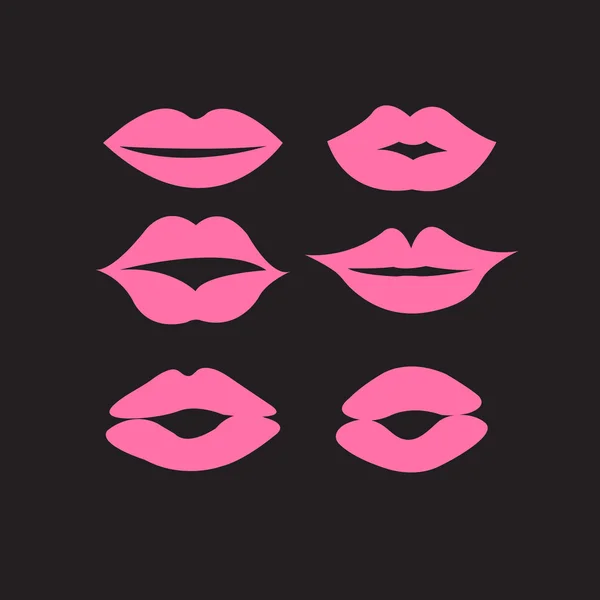 Conjunto de labios de mujer — Vector de stock