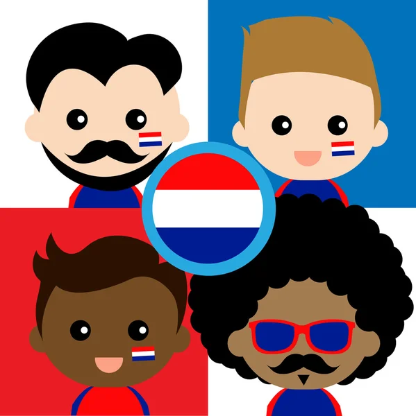 Grupul de susținători fericiți ai Țărilor de Jos — Vector de stoc