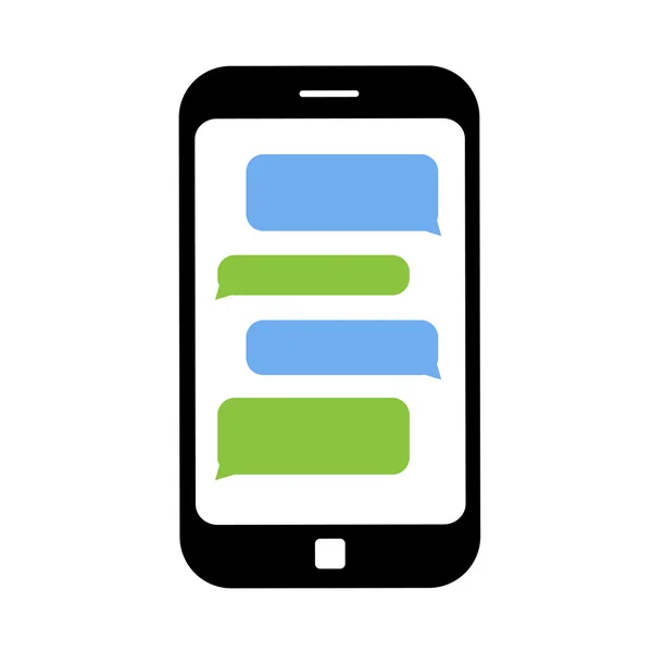 Siyah sohbet baloncuklar ile Smartphone