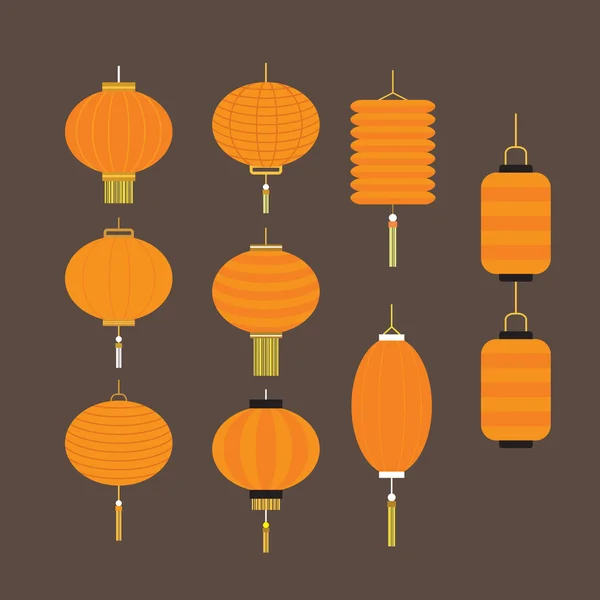 Turuncu Çince fenerler topluluğu