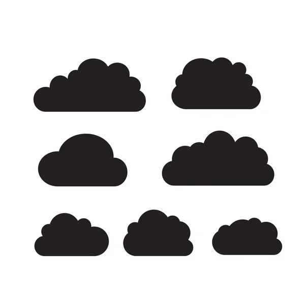 黒い雲のセット — ストックベクタ