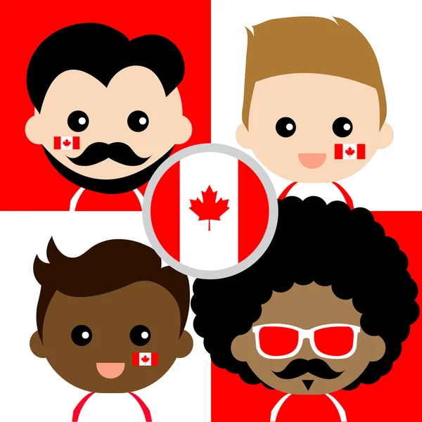 Щасливі Канади прихильників Група — стоковий вектор