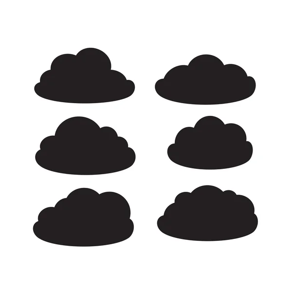 Set of black clouds — Stock Vector