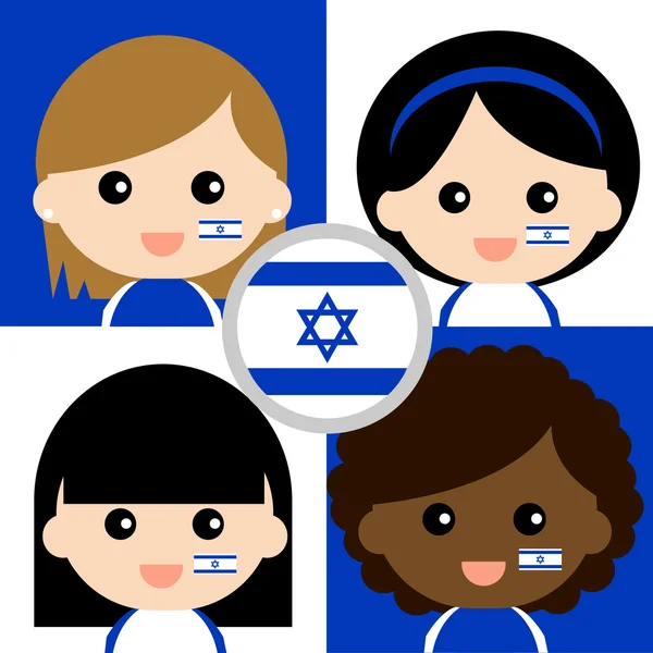 Щасливі Ізраїль прихильників Група — стоковий вектор