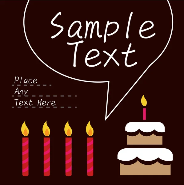 Birthday cake with sample text — Stock Vector