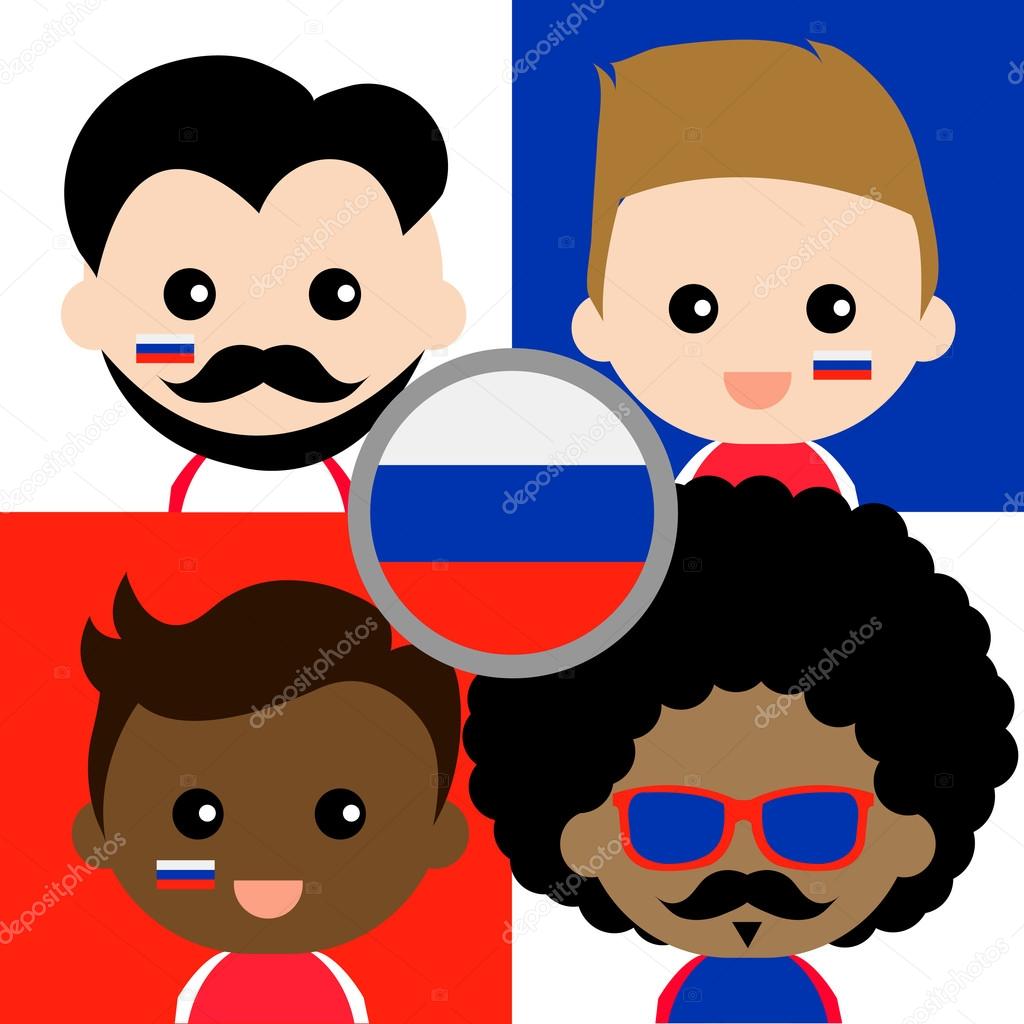 Group of happy Russia supporters
