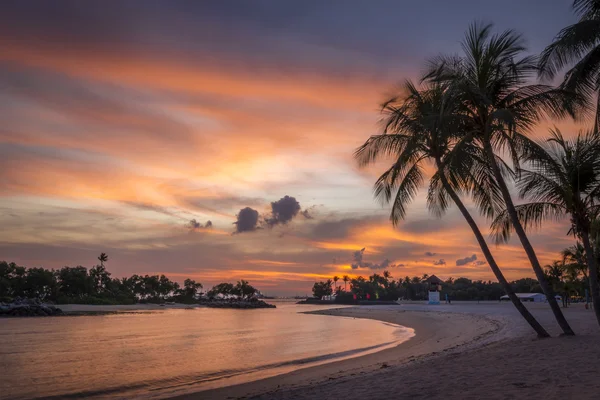 Sunset on the island of Sentosa — Stock Photo, Image