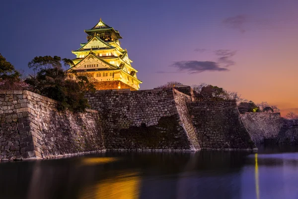 Osaka Burg bei Sonnenuntergang — Stockfoto