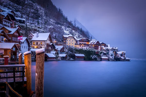 Kış Hallstatt Gölü — Stok fotoğraf