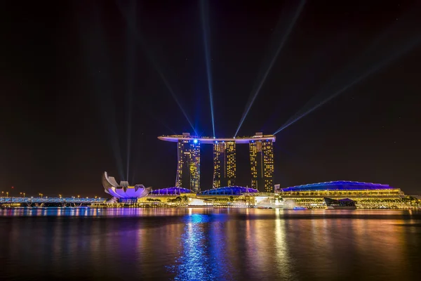 Spettacolo di luci, Marina Bay Sands — Foto Stock