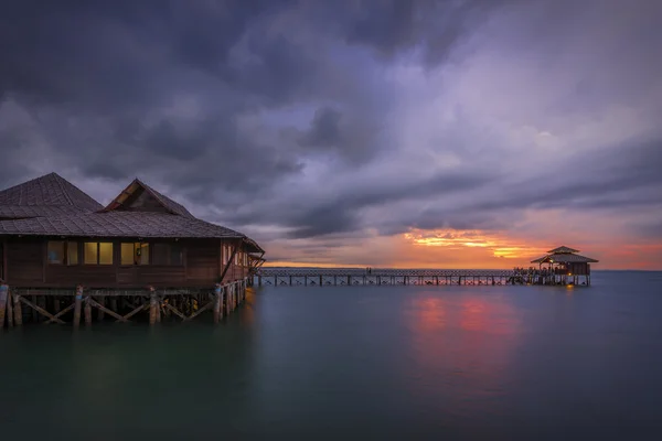 Building on belong stilts in Indonesia — Stock Photo, Image
