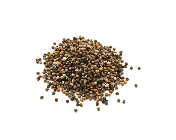 Mound Homegrown Okra Seeds Isolated White Background Organic Non Treated — Stock Photo, Image