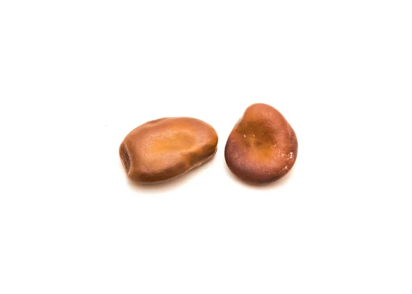 Две Фасоли Широкие Бобы Изолированы Белом Фоне Домашние Необработанные Семена — стоковое фото