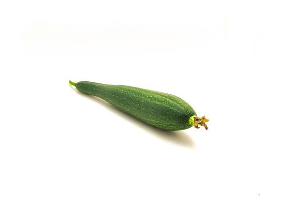 Jednorázové Plody Lufy Izolované Bílém Pozadí Homegrown Organické Hladké Houba — Stock fotografie
