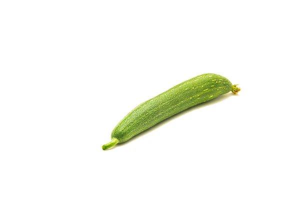 Enkel Geheel Luffa Fruit Geïsoleerd Witte Achtergrond Zelf Gekweekte Biologische — Stockfoto