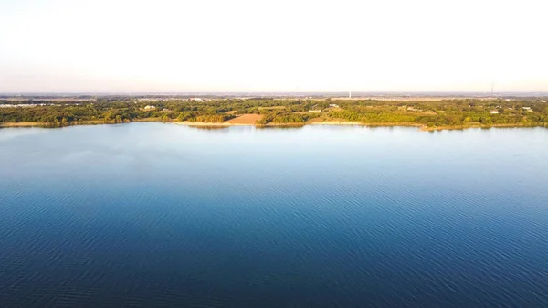 Vista Aérea Del Lago Lavon Amanecer Desde Ticky Creek Park — Foto de Stock