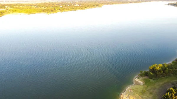 Vista Aérea Del Lago Lavon Amanecer Desde Ticky Creek Park — Foto de Stock