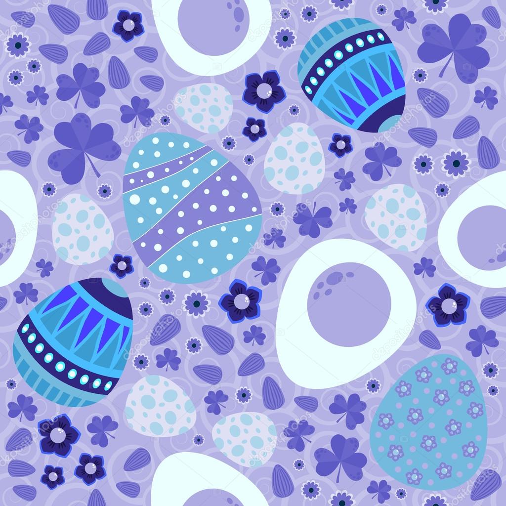 Vector Easter seamless pattern oranzhevyys purple to blue, and blue on a purple background