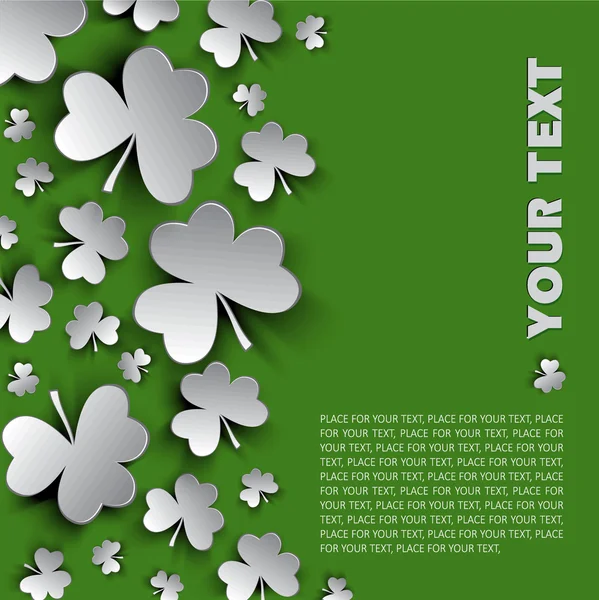 Irisches shamrock hinterlässt hintergrund für happy st. patrick 's day — Stockvektor