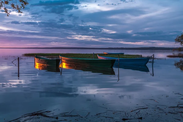 Reflection of a decline from boats — Stock Photo, Image