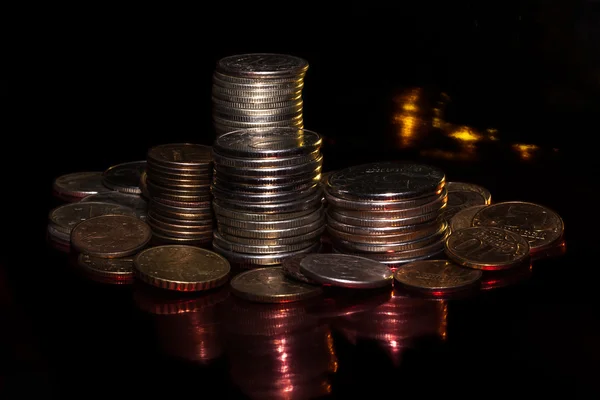 Coins with reflection — Stock Photo, Image