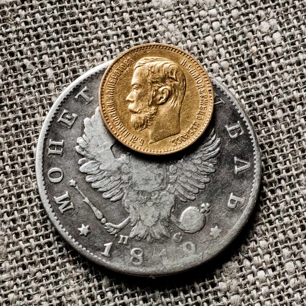 Altın ve gümüş paralar Rusya — Stok fotoğraf