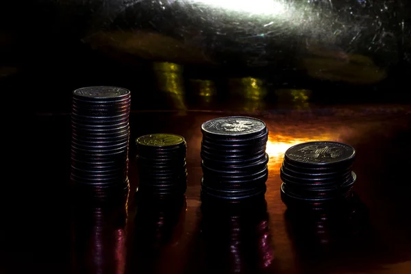 Web on coins — Stock Photo, Image