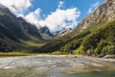 Mackenzie Gölü, Routeburn Pisti Büyük Yürüyüş Güney Alpleri, Fiordland Ulusal Parkı, Yeni Zelanda