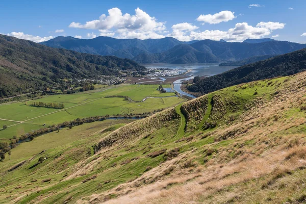 Pelorus Sound Con Puerto Deportivo Havelock Región Marlborough South Island — Foto de Stock