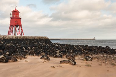 Herd Groyne lighthouse in South Shields clipart